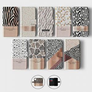 KOKY Tirita Personalised Wallet Flip Case for iPhone 12 11 SE 8 Safari Animal Print