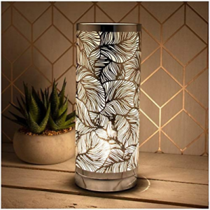 KOKY Aroma Touch Lamp Wax Melt And Oil Fragrances Burner Silver Leaf Electric Light