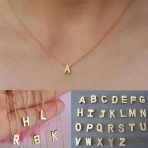 KOKY תכשיטים/Accessories Women Gold Plated Initial Alphabet Letter A-Z Pendant Chain Necklace Jewellery