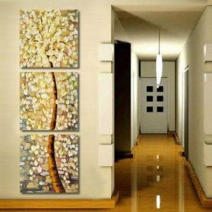 KOKY ציוד של הבית/חדר שינה/מטבח 3Pcs Modern Art Life Tree Oil Print Wall Paintings Picture Unframed Paintings Home Decor