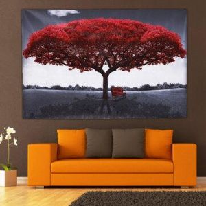 KOKY ציוד של הבית/חדר שינה/מטבח Large Red Tree Canvas Modern Home Wall Decor Art Paintings Picture Print No Frame Home Decorations