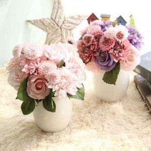 KOKY ציוד של הבית/חדר שינה/מטבח Rose Artificial Flowers Bridal Bouquet Fake Flower for Home Wedding Decoration