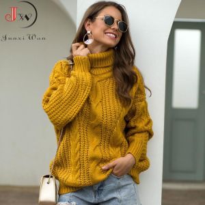 KOKY 2021 Autumn Winter Women Turtleneck Sweater Loose Oversized Elegant Warm Knitted Pullovers Fashion Solid Tops Knitwear Jumper