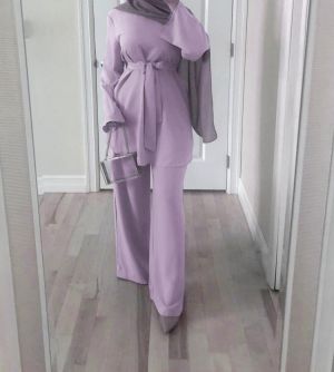 KOKY מוצרים של מוסלמים 2 Pieces Dubai Abaya Turkish Hijab Muslim Dress Women Kaftan Islamic Clothing Grote Maten Dames Kleding Ensemble Femme Musulmane