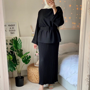 KOKY מוצרים של מוסלמים 3 Pieces Dubai Abaya Turkish Hijab Muslim Dress Women Kaftan Islamic Clothing Grote Maten Dames Kleding Ensemble Femme Musulmane