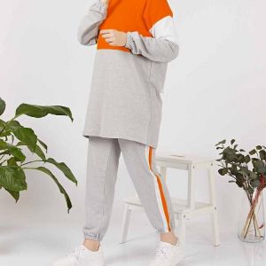 KOKY מוצרים של מוסלמים Women&#x27;s orange garnili sports kombin hijab tracksuit set women sports suit the most preferred spacious 2021 season