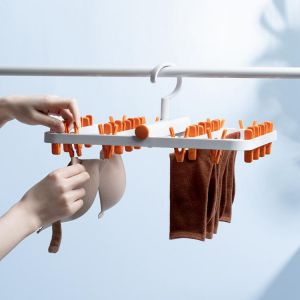 Folding Clothes Hanger Dryer Windproof Socks Underwear Drying Rack Multi-port clothing rack