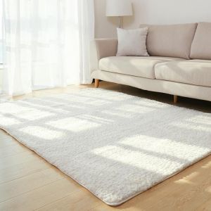 KOKY ציוד של הבית/חדר שינה/מטבח Living Room Rug Area Solid Carpet Fluffy Soft Home Decor White Plush Carpet Bedroom Carpet Kitchen Floor Mats White Rug Tapete