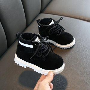 KOKY נעליים Winter Children Casual Shoes Autumn Martin Boots Boys Shoes Fashion Leather Soft Anti Slip Girls Boots 21-30 Sport Running Shoes