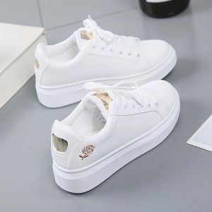 KOKY נעליים Women Casual Shoes New Spring Women Shoes Fashion Embroidered White Sneakers Breathable Flower Lace-Up Women Sneakers