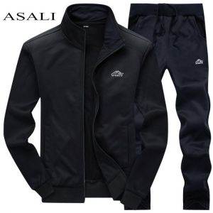 Tracksuits Men Polyester Sweatshirt Sporting Fleece 2021 Gyms Spring Jacket + Pants Casual Men&#x27;s Track Suit Sportswear Fitnes