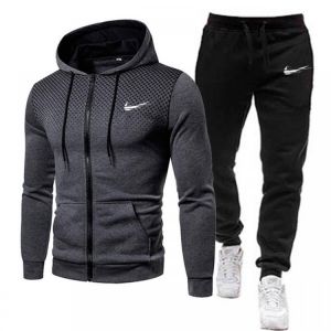 Winter hot selling men&#x27;s men&#x27;s suit printing hoodie suit fleece zipper hooded sweatshirt + pants casual men&#x27;s sport