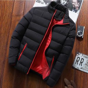 KOKY בגדים לגברים New Warm Thick Men Parka Jackets Winter Casual Mens Outwear Coats Solid Stand Collar Male Windbreak Cotton Padded Down Jacket