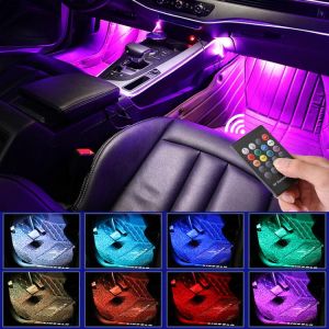 KOKY ציוד של רכבים/טיולים LED Car Foot Light Ambient Lamp With USB Wireless Remote Music Control Multiple Modes Automotive Interior Decorative Lights