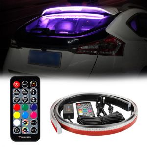 Niscarda LED Car Windshield Sound Remote Activated RGB Neon Light Strip Music Rhythm Flash Lamp 3rd Tail Warning Lights