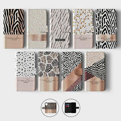 KOKY Tirita Personalised Wallet Flip Case for iPhone 12 11 SE 8 Safari Animal Print
