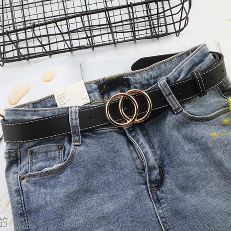 KOKY Black leather belts for women luxury brand silver gold buckle woman belt for jeans girls fashion ceinture femme 2019 waistband